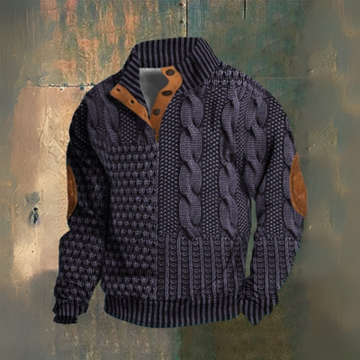 Noxen™ - HIGH NECK 3D KNIT PRINT DESIGN SWEATER