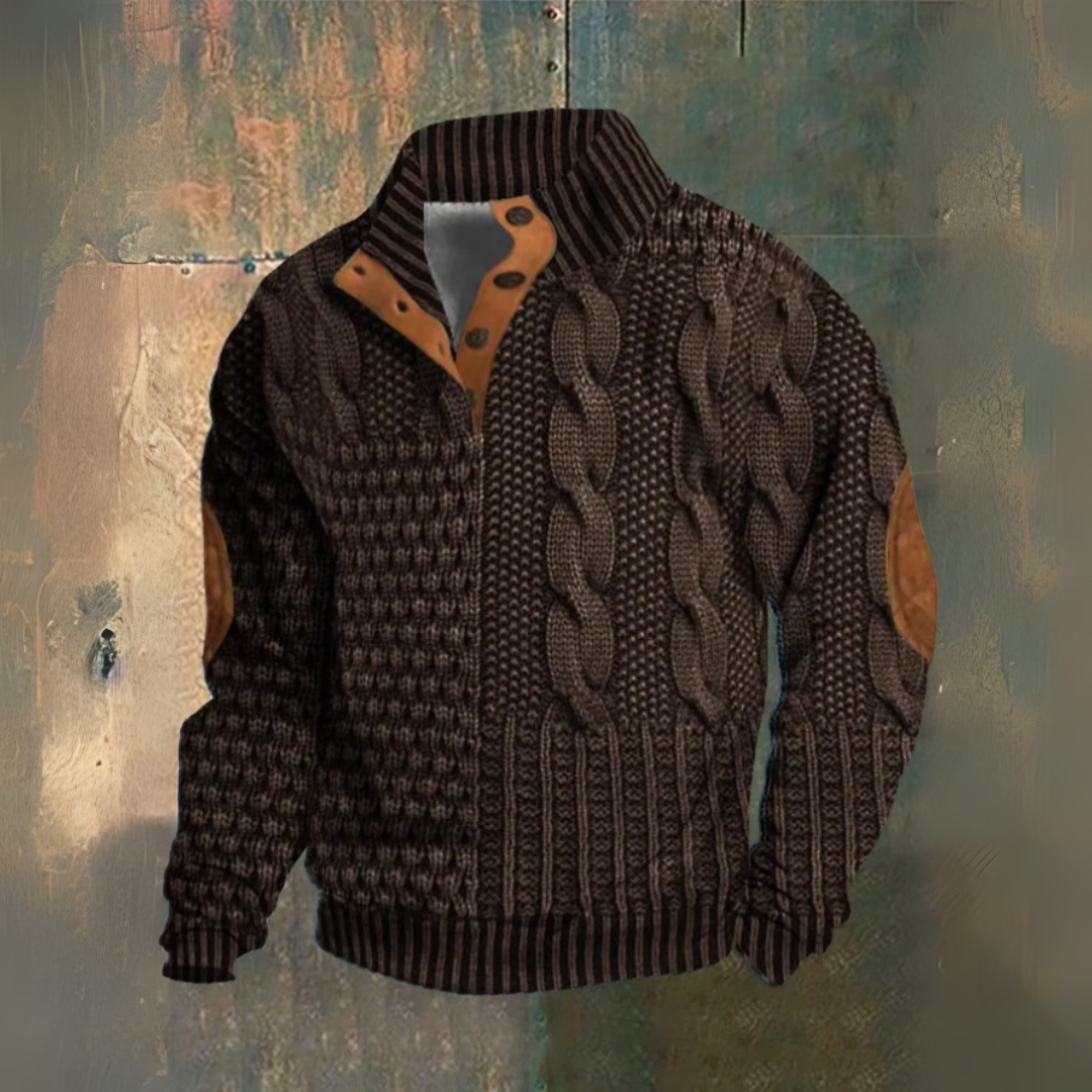 Noxen™ - HIGH NECK 3D KNIT PRINT DESIGN SWEATER