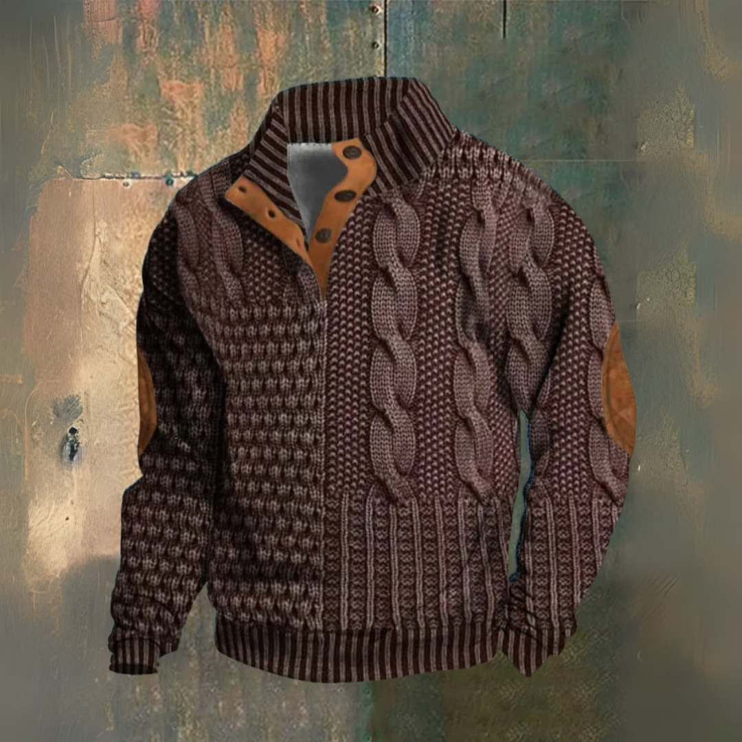 Lucan™ - HIGH NECK 3D KNIT PRINT DESIGN SWEATSHIRT