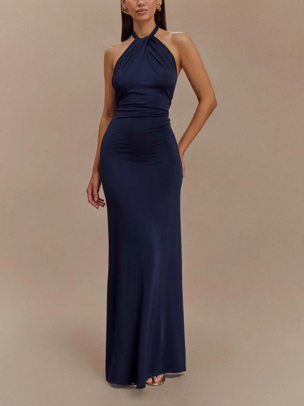 Aveline™- GRACEFUL HALTER MAXI DRESS