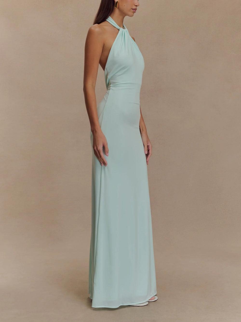 Aveline™- GRACEFUL HALTER MAXI DRESS
