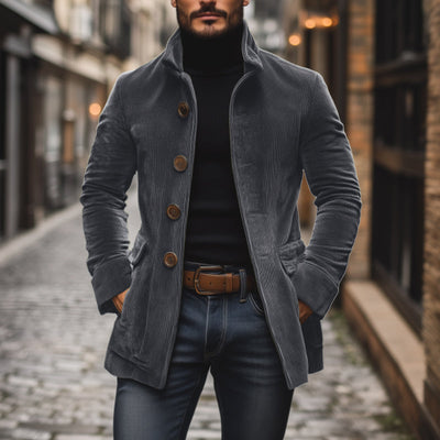 Lennox™ - VINTAGE SLIM FIT COAT WITH STAND COLLAR