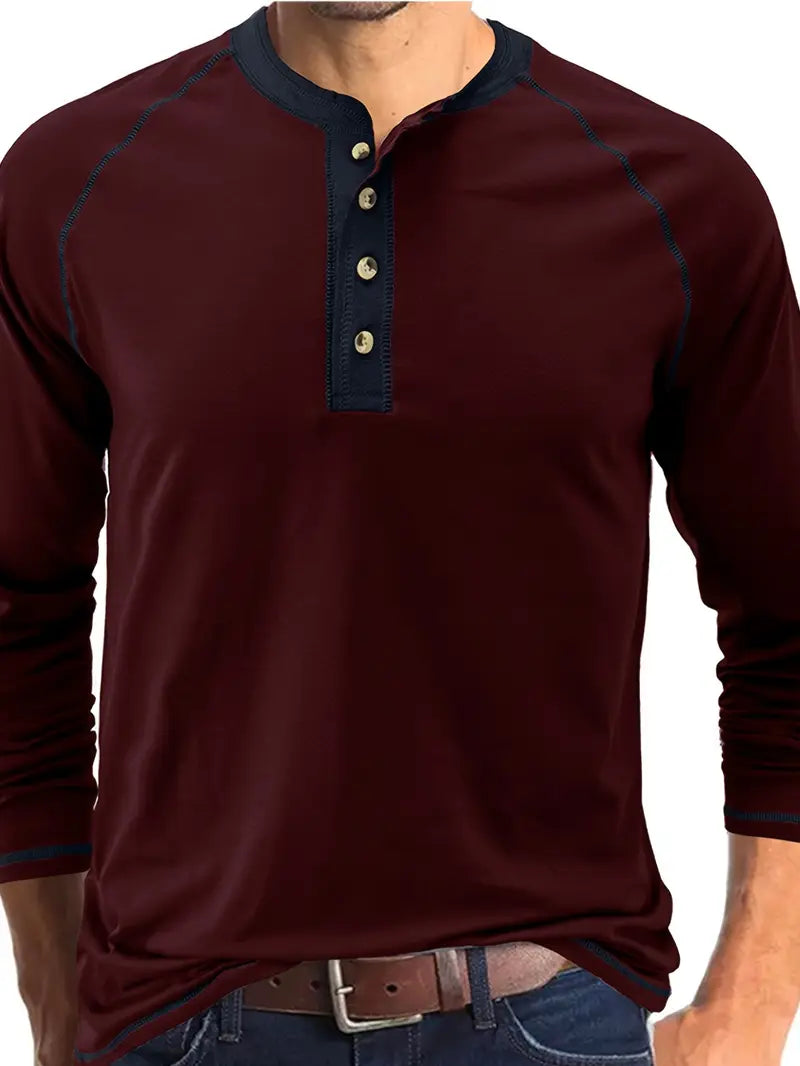 Alaric™ - LONG SLEEVE HENLEY SHIRT WITH CLASSIC FIT