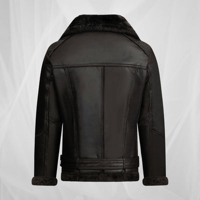 Luke™ – MEN’S STYLISH BLACK SHEARLING JACKET