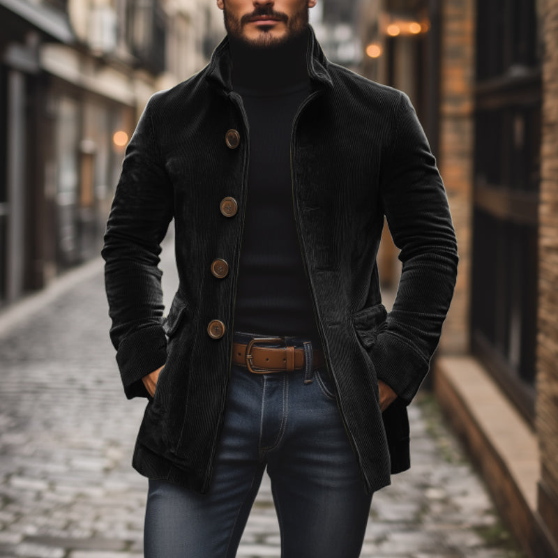 Lennox™ - VINTAGE SLIM FIT COAT WITH STAND COLLAR