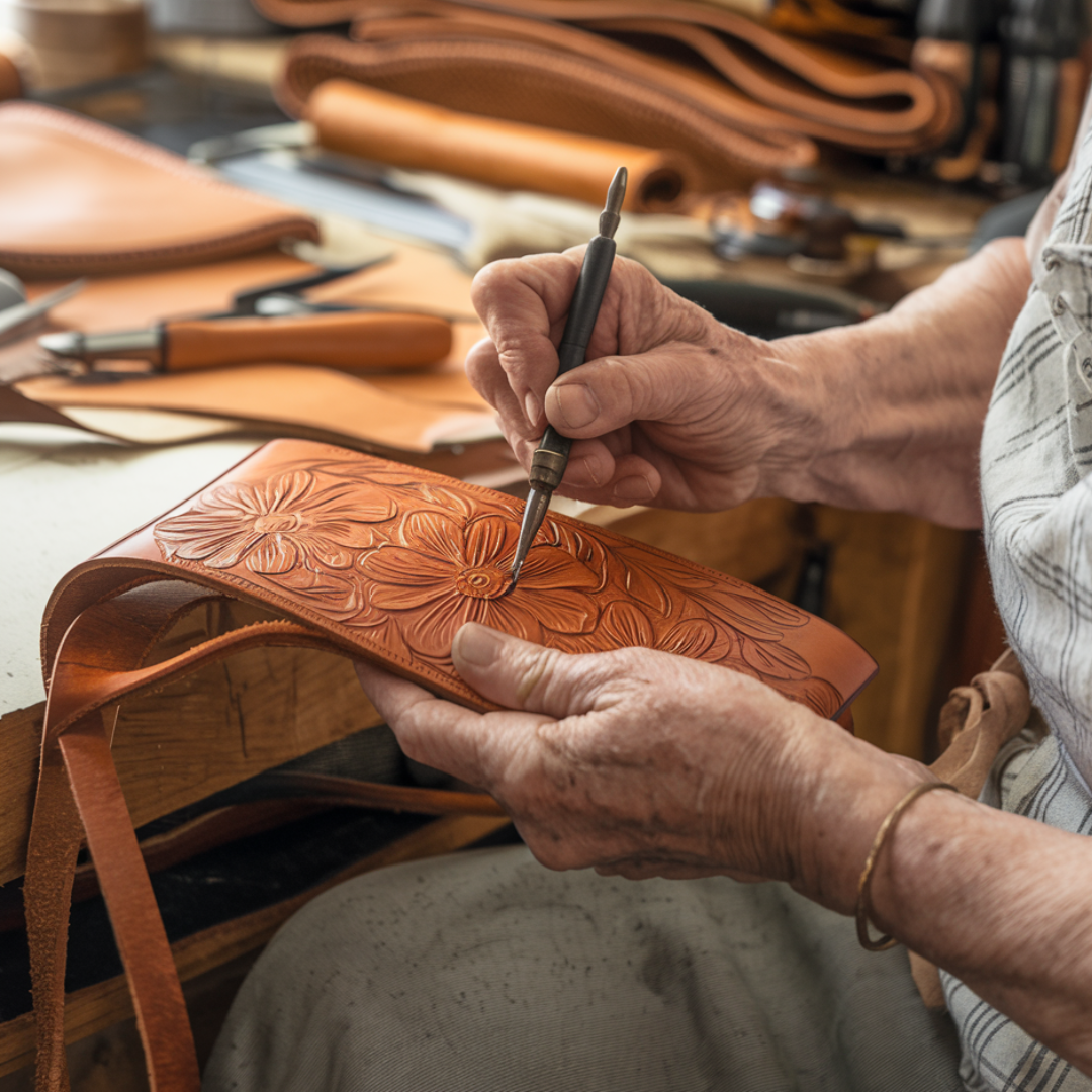 Liora™ - HAND BAG IN PREMIUM WITH FLORAL ENGRAVING