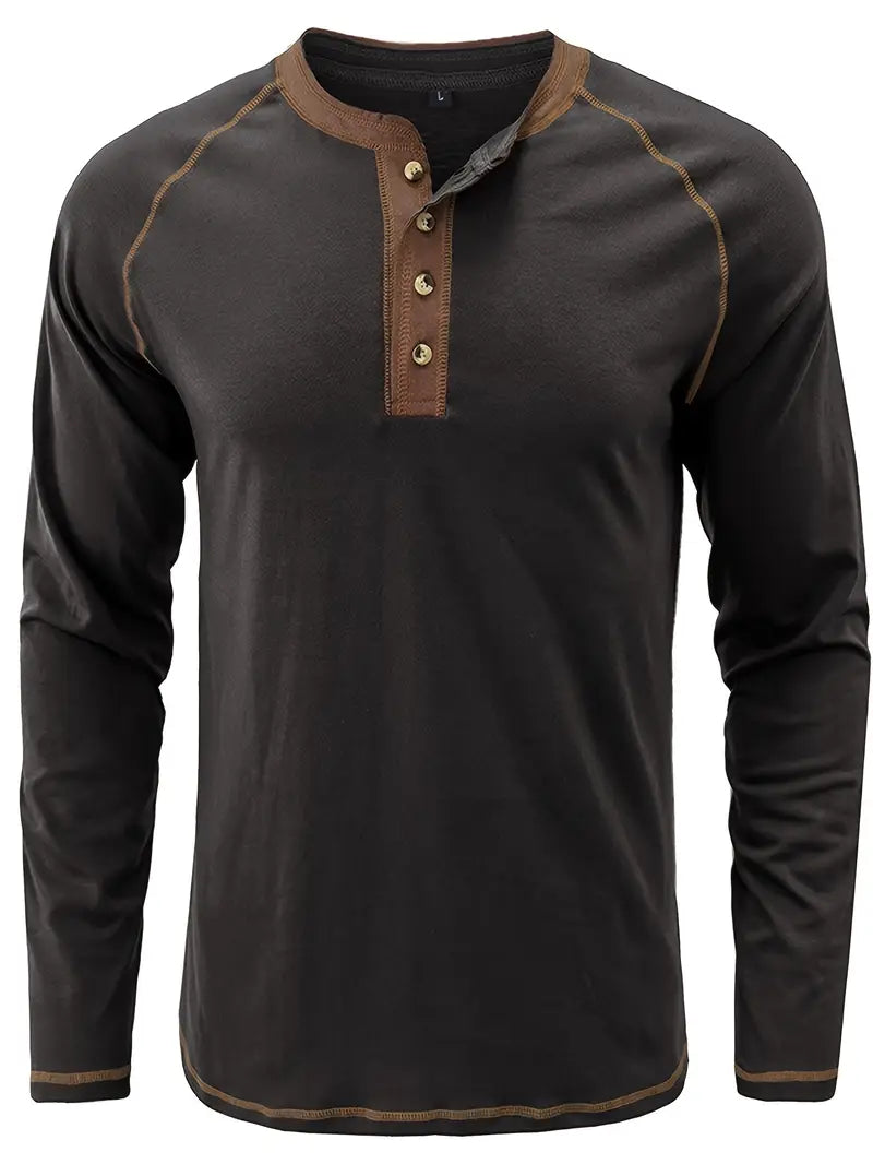 Alaric™ - LONG SLEEVE HENLEY SHIRT WITH CLASSIC FIT