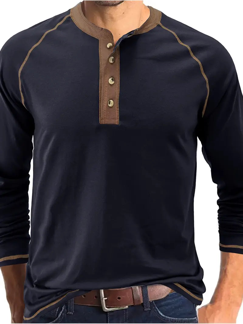 Alaric™ - LONG SLEEVE HENLEY SHIRT WITH CLASSIC FIT
