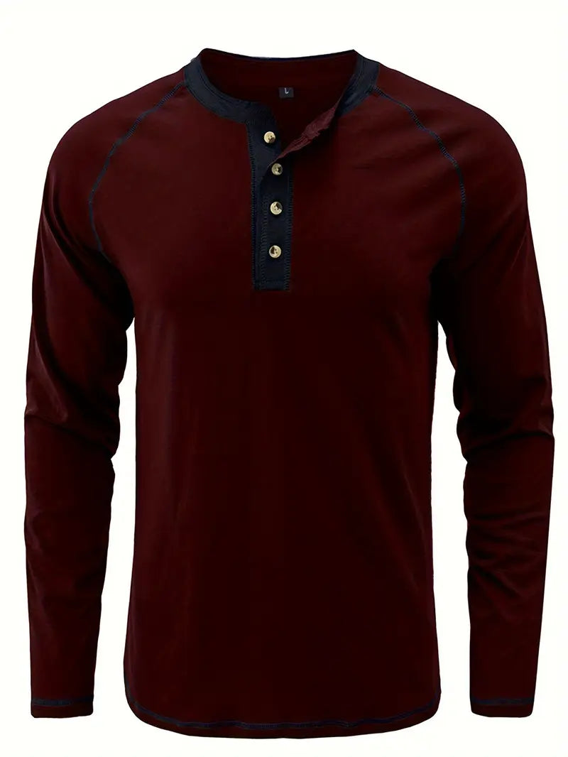 Alaric™ - LONG SLEEVE HENLEY SHIRT WITH CLASSIC FIT