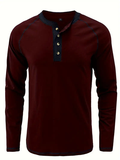 Alaric™ - LONG SLEEVE HENLEY SHIRT WITH CLASSIC FIT