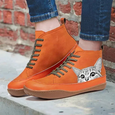 Vaenya™ - STYLISH ANKLE BOOTS WITH CAT-THEMED DESIGN