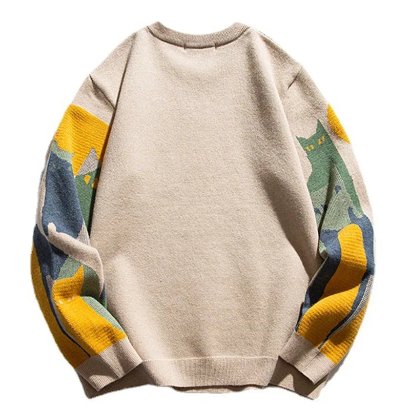 Eamon™- COZY CAT PRINT SWEATER
