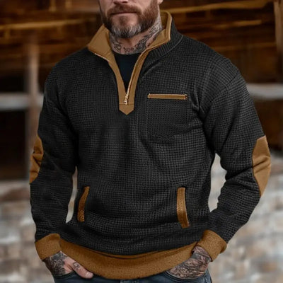 Landric™ - MEN'S VINTAGE WAFFLE SWEATSHIRT WITH COZY CONTRAST POCKET