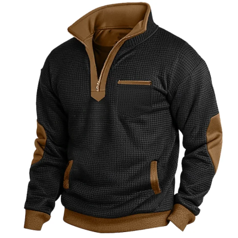 Landric™ - MEN'S VINTAGE WAFFLE SWEATSHIRT WITH COZY CONTRAST POCKET