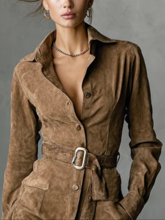 Isolde™ –  LONG SLEEVE DRESS WITH BUTTON DETAIL