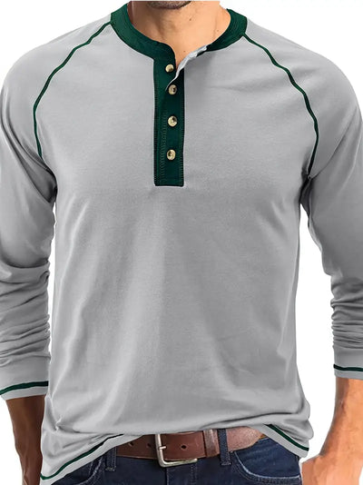 Alaric™ - LONG SLEEVE HENLEY SHIRT WITH CLASSIC FIT