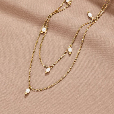 Paelina – ELEGANT LAYERED PEARL DROP NECKLACE